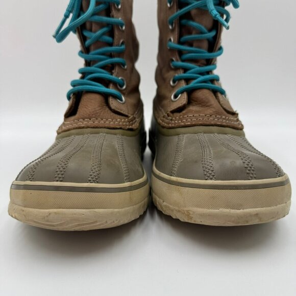 Sorel Waterproof Boots With Removable Liner Womens Size 8 Green Tan Durable - Picture 2 of 11